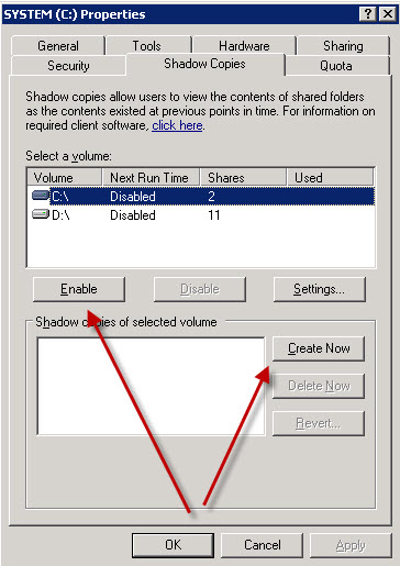 VSS error FAILED: Unable to create a VSS snapshot of the source volume ...